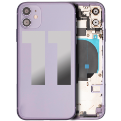Back Housing W/ Small Components Pre-Installed Compatible For iPhone 11 (Used OEM Pull: Grade B) (Purple)