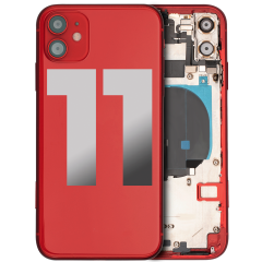 Back Housing W/ Small Components Pre-Installed Compatible For iPhone 11 (Used OEM Pull: Grade B) (Red)