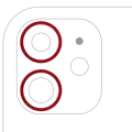 Back Camera Bezel Ring Only Compatible For iPhone 11 / 12 / 12 Mini (Red) (2 Piece Set) (10 Pack)